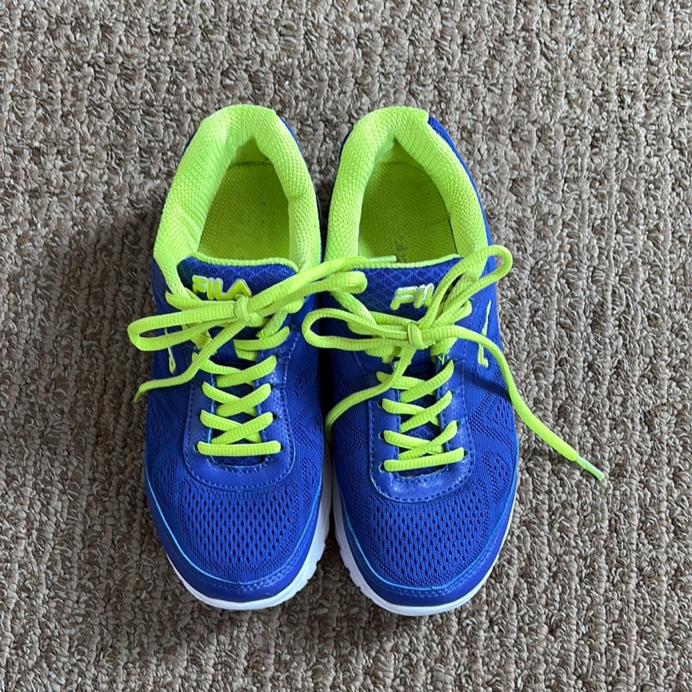 Fila Royal Blue and Neon Green Athletic Shoes